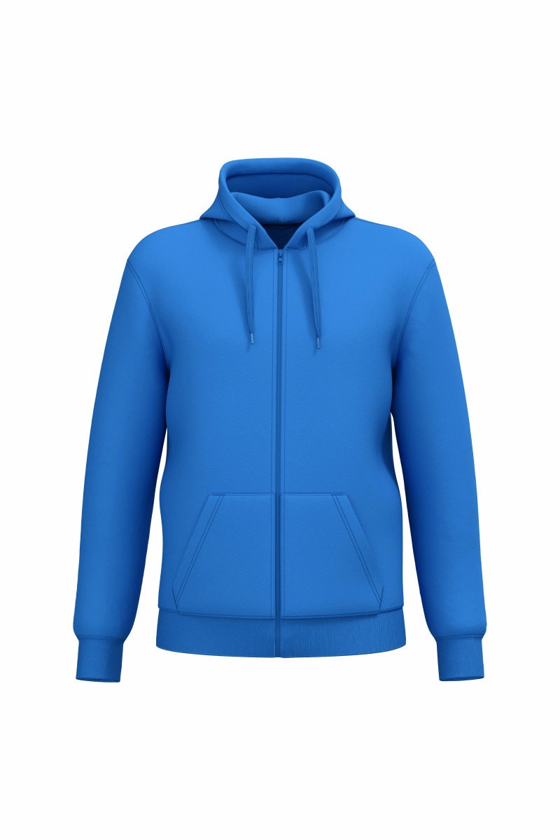 Gerecyclede uniseks sweater met rits en capuchon Kleuren light royal blue