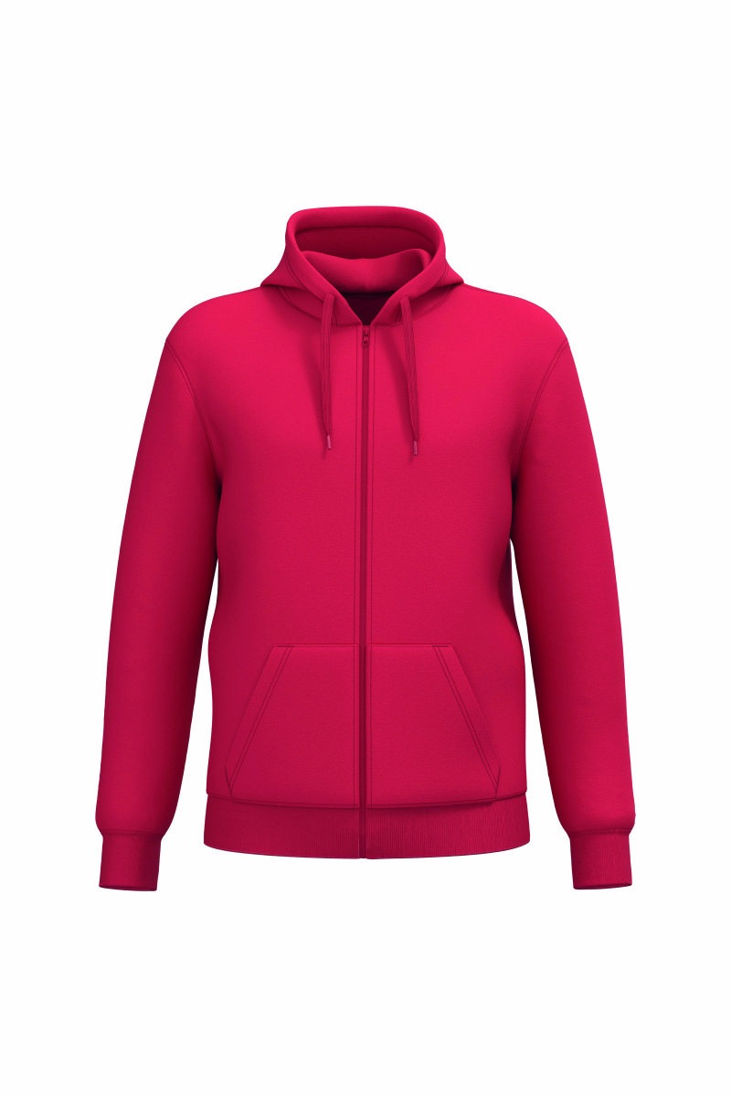 Gerecyclede uniseks sweater met rits en capuchon Kleuren red