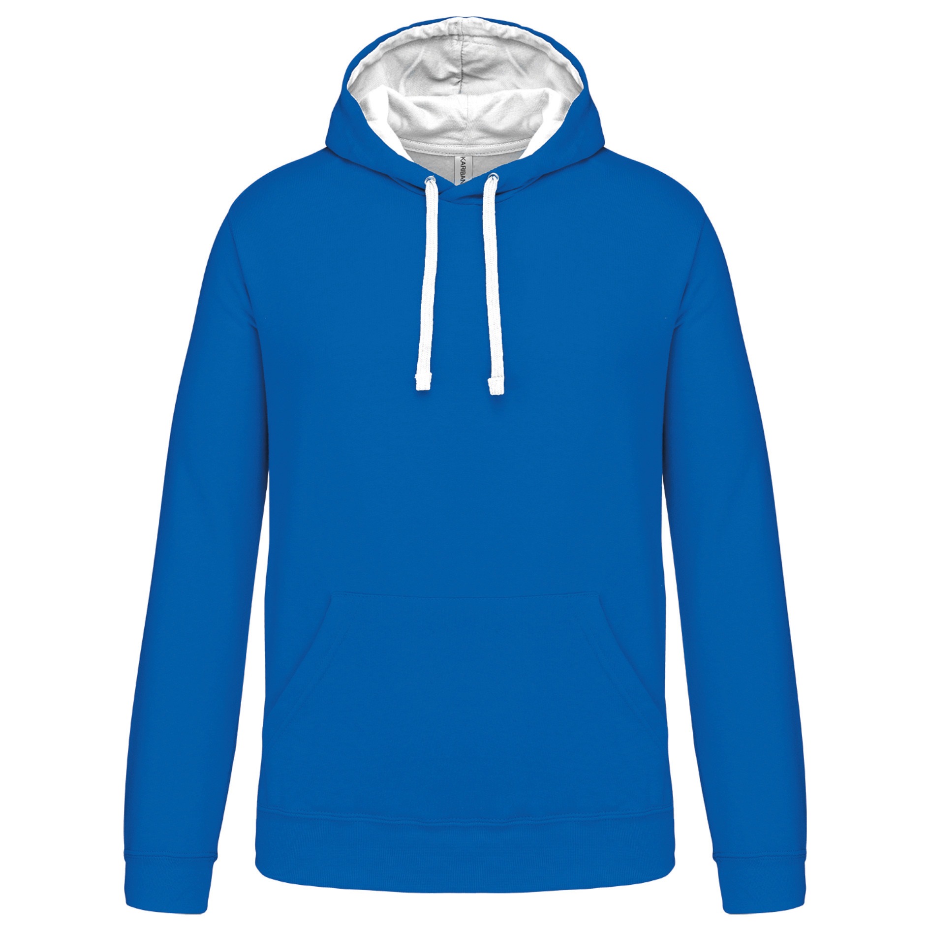 Hooded sweater met gecontrasteerde capuchon Kleuren light royal blue / white