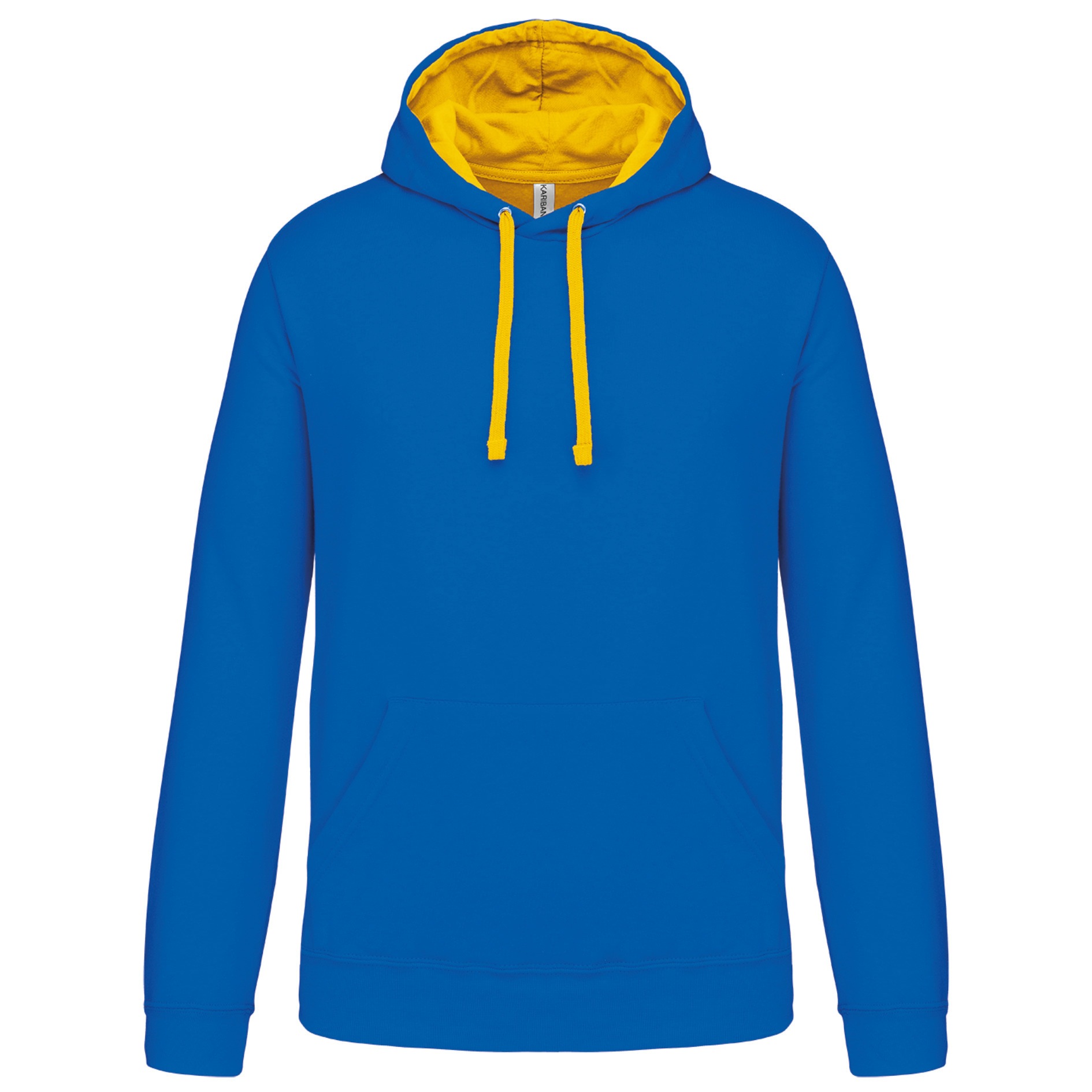 Hooded sweater met gecontrasteerde capuchon Kleuren light royal blue / yellow