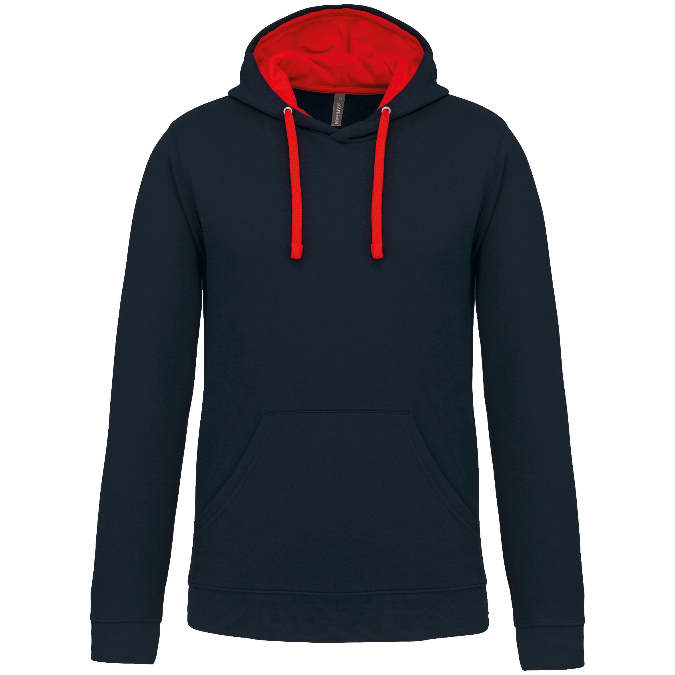 Hooded sweater met gecontrasteerde capuchon Kleuren navy / red
