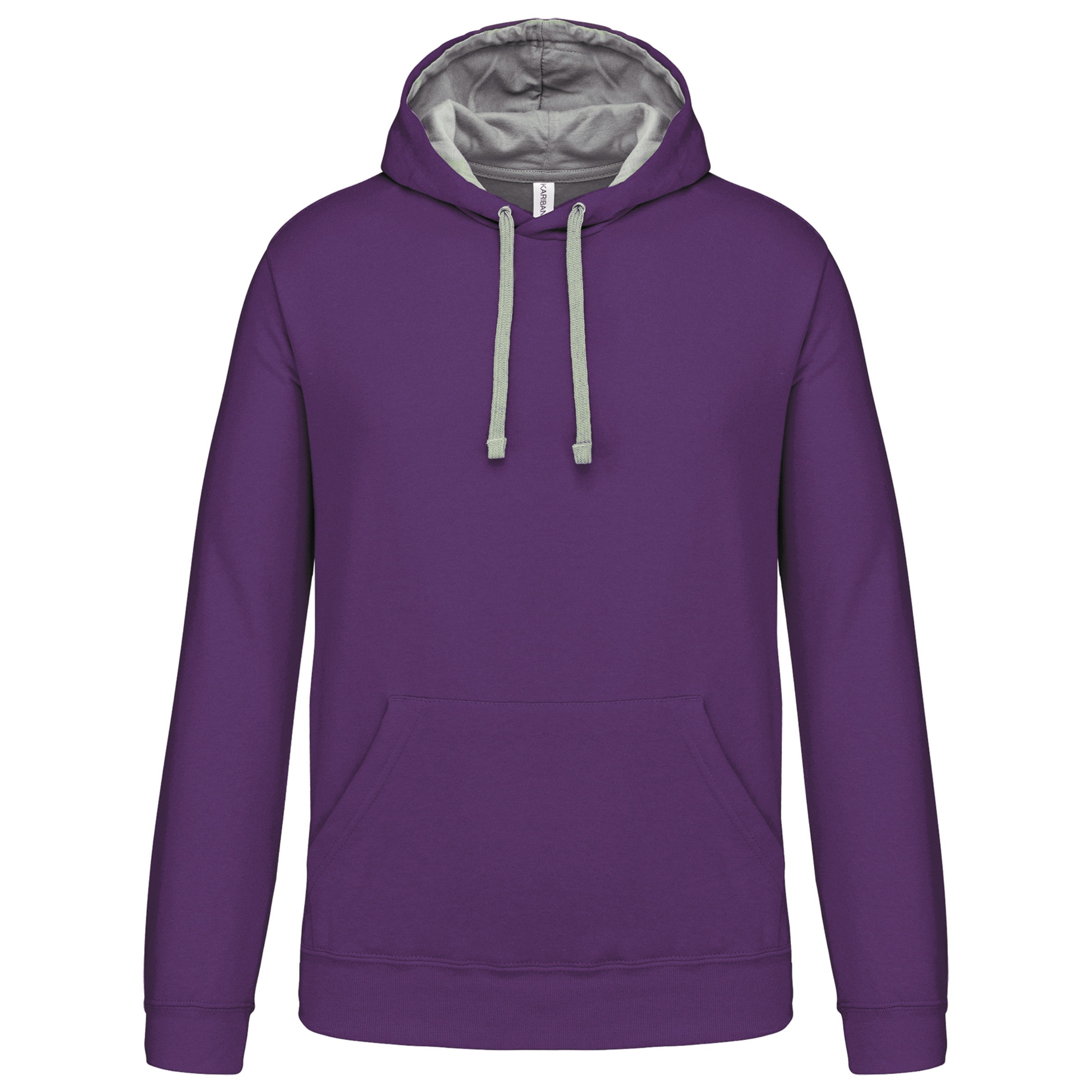 Hooded sweater met gecontrasteerde capuchon Kleuren purple / oxford grey