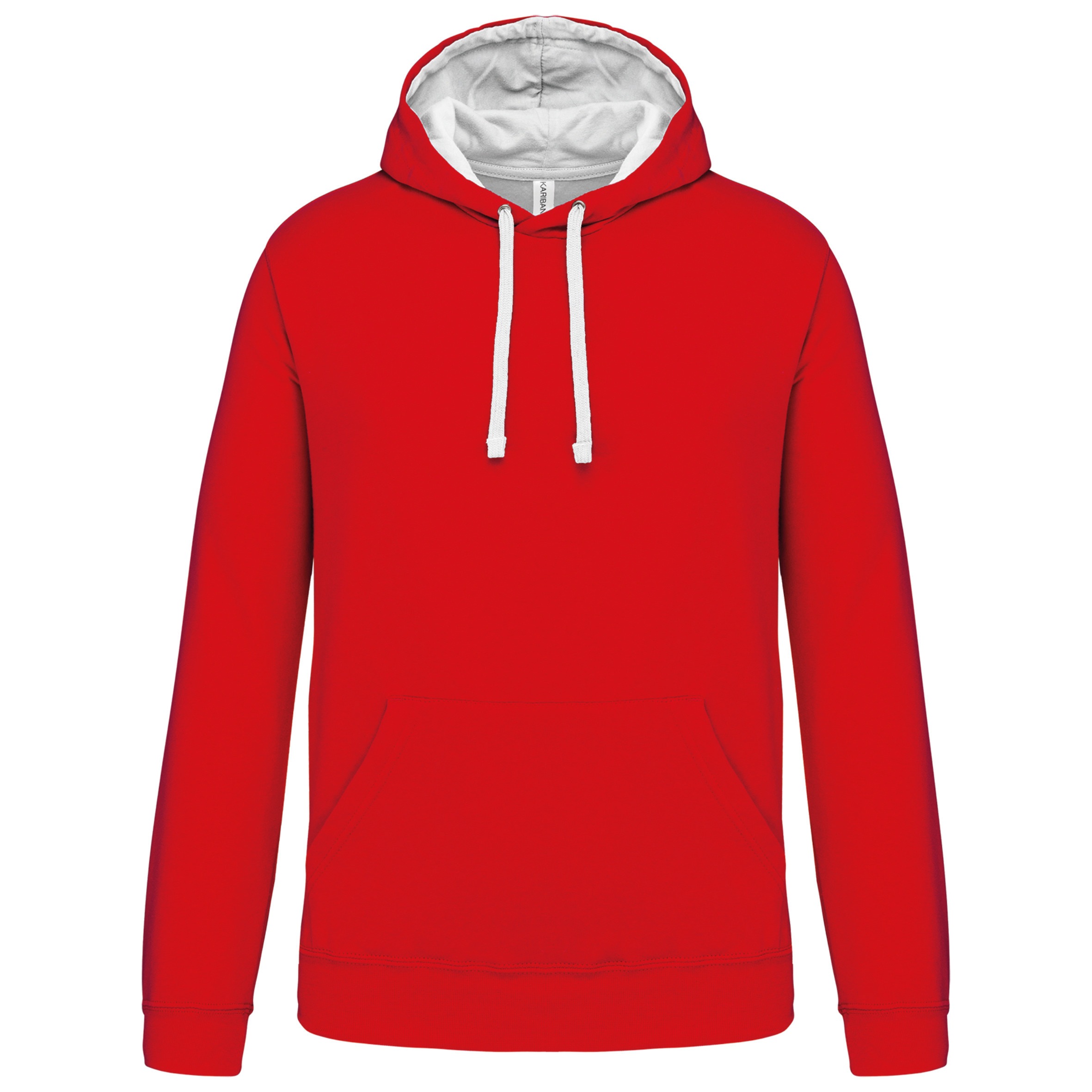 Hooded sweater met gecontrasteerde capuchon Kleuren red / white