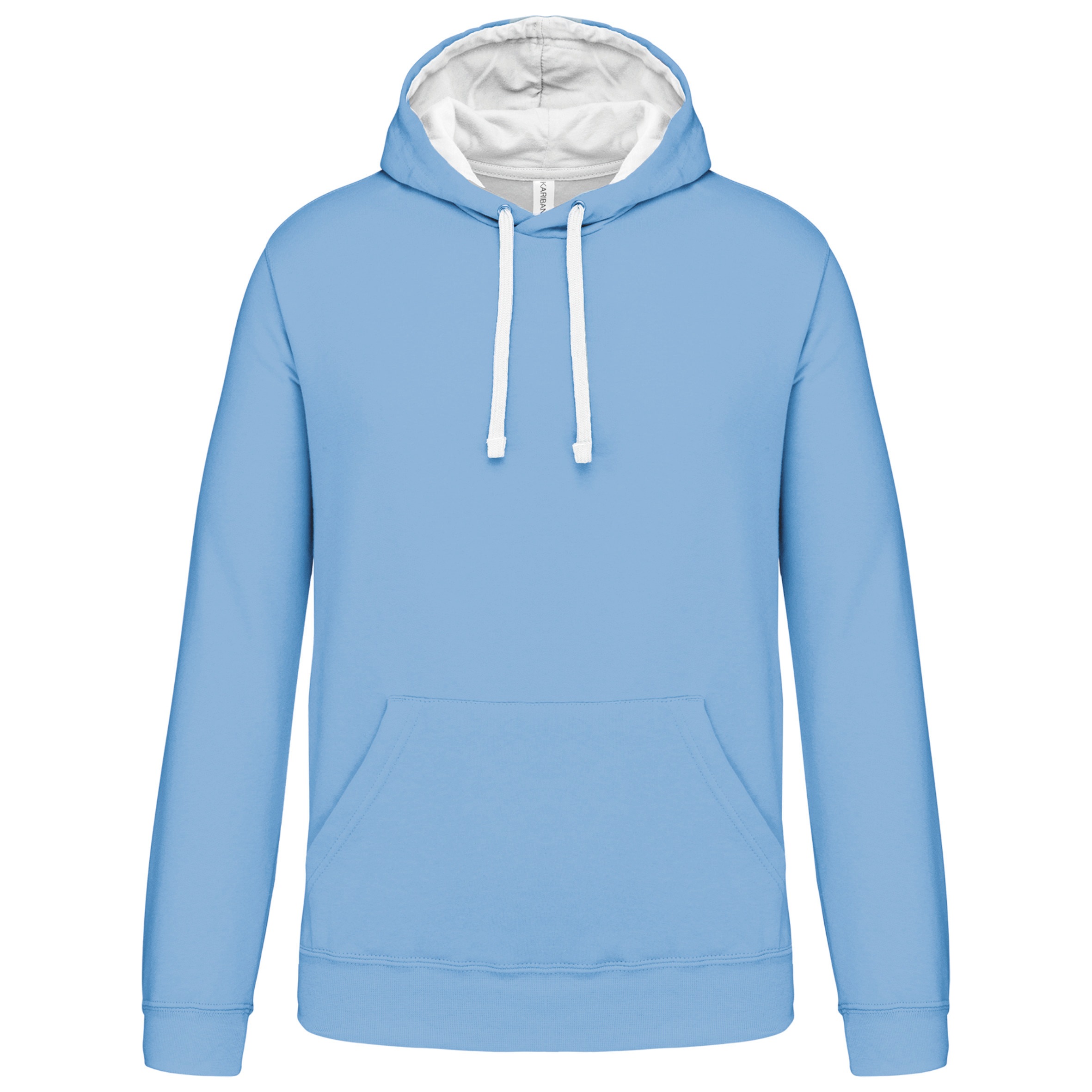 Hooded sweater met gecontrasteerde capuchon Kleuren sky blue / white