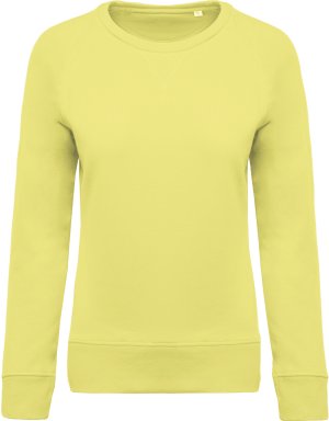 Organic cotton crew neck raglan sleeve sweatshirt K481 Kleur LEMON YELLOW