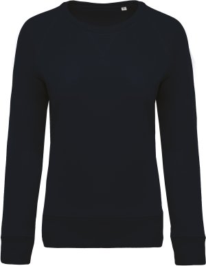 Organic cotton crew neck raglan sleeve sweatshirt K481 Kleur NAVY