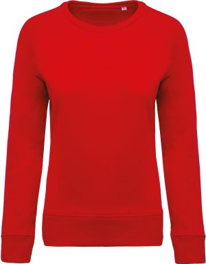 Organic cotton crew neck raglan sleeve sweatshirt K481 Kleur RED