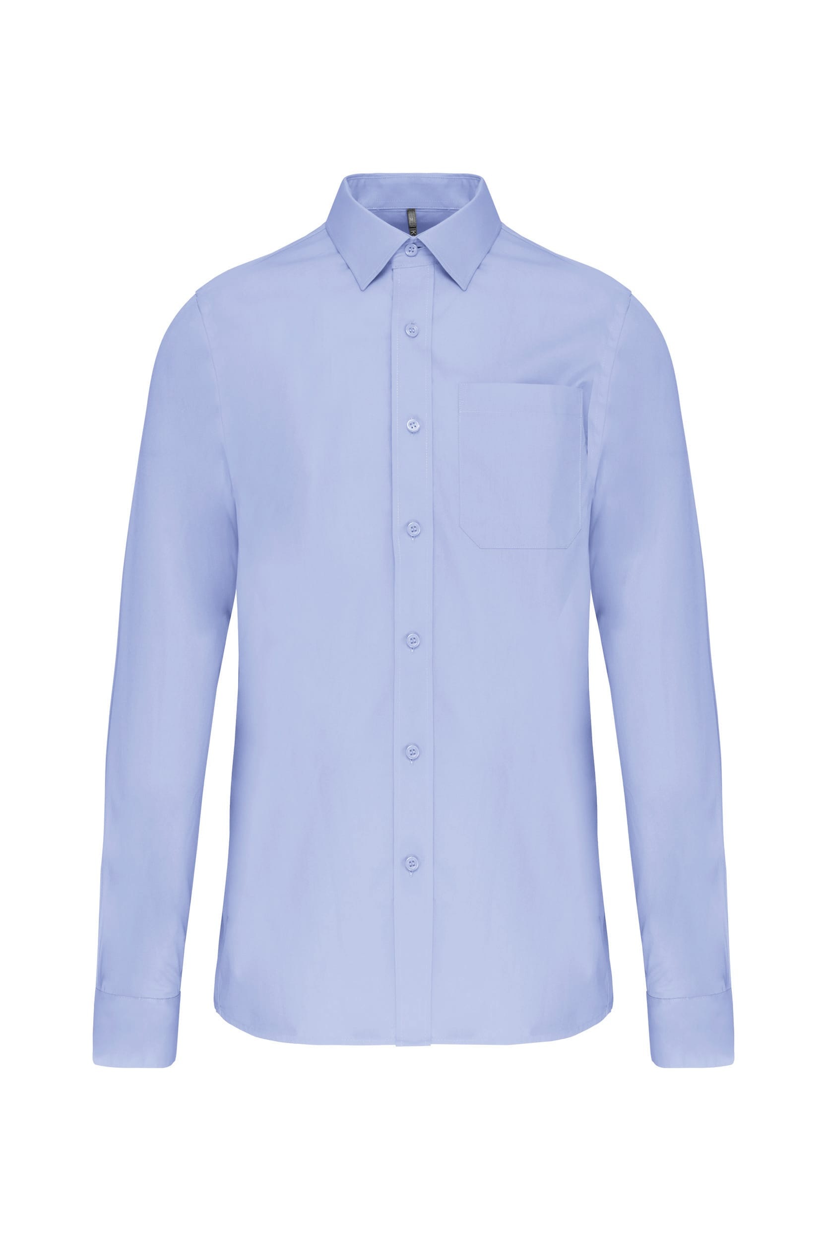 Heren poplin overhemd lange mouwen Kleuren bright sky