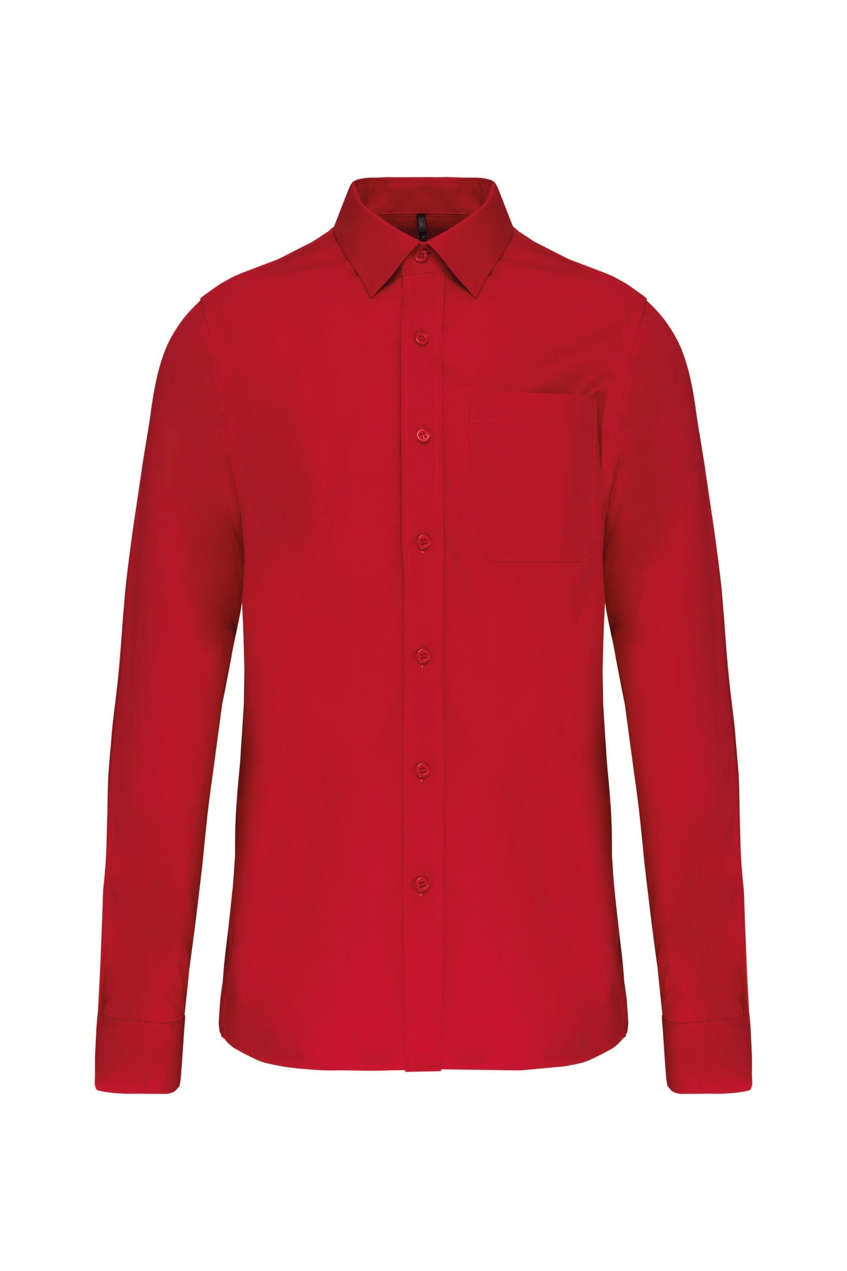Heren poplin overhemd lange mouwen Kleuren classic red