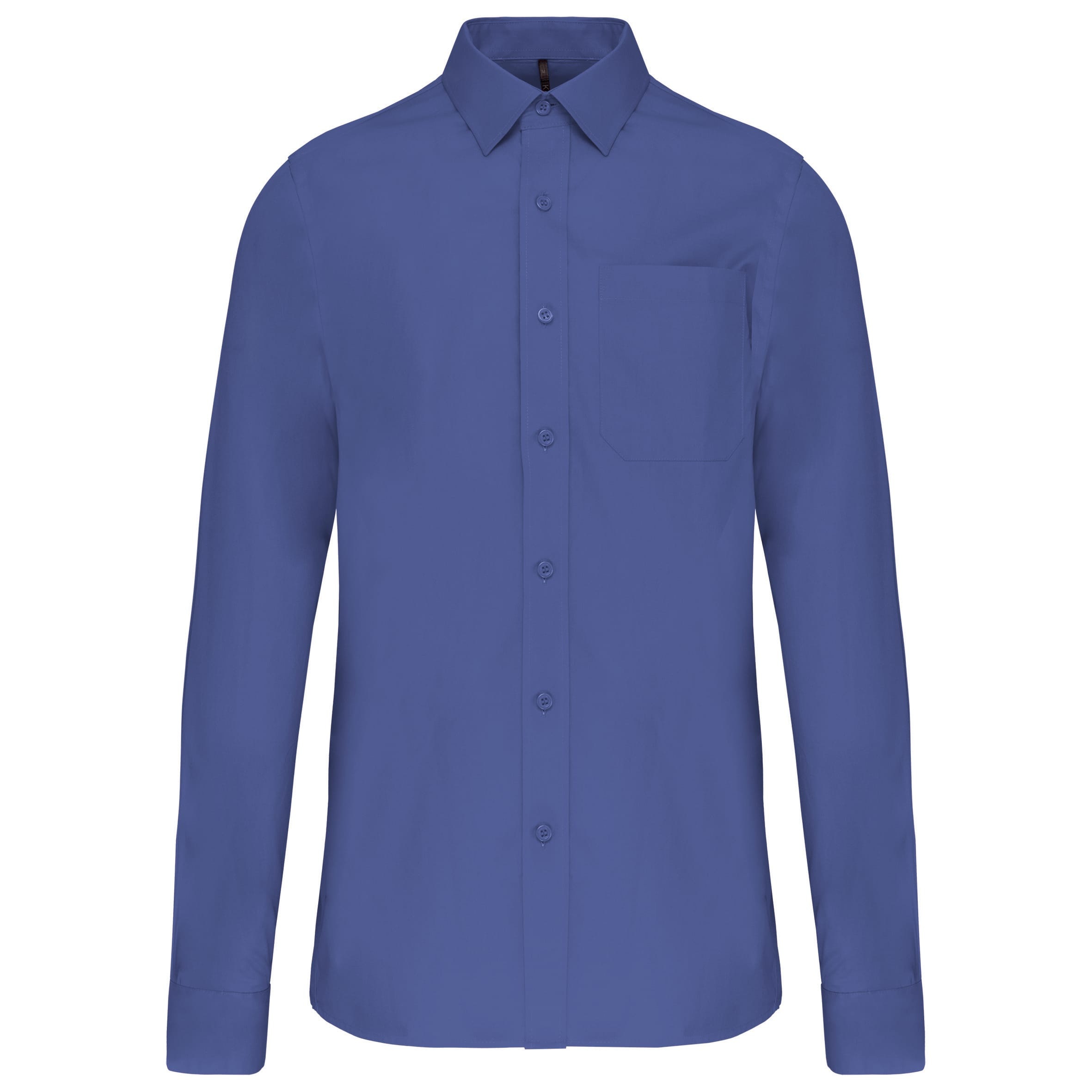 Heren poplin overhemd lange mouwen Kleuren cobalt blue