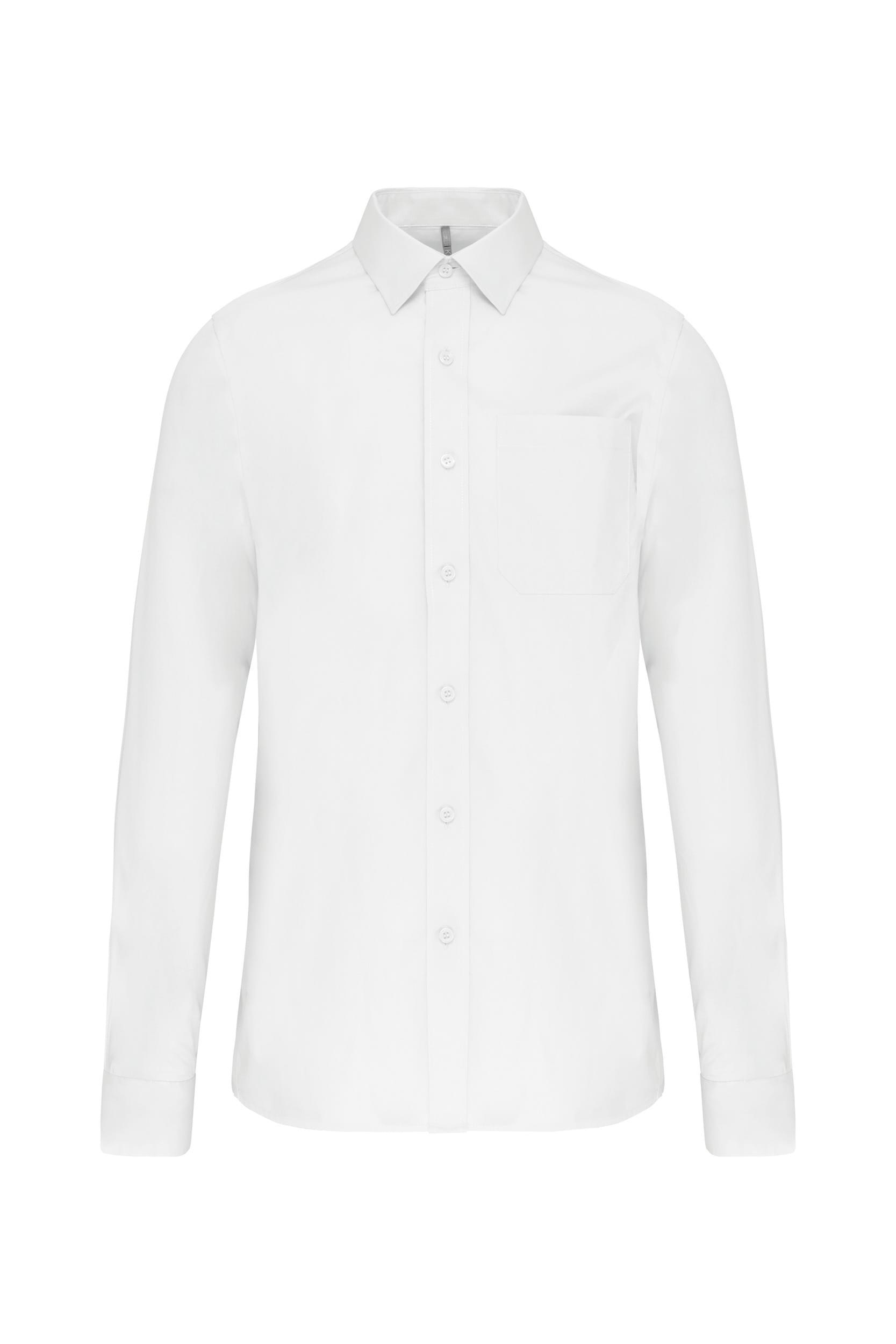 Heren poplin overhemd lange mouwen Kleuren white
