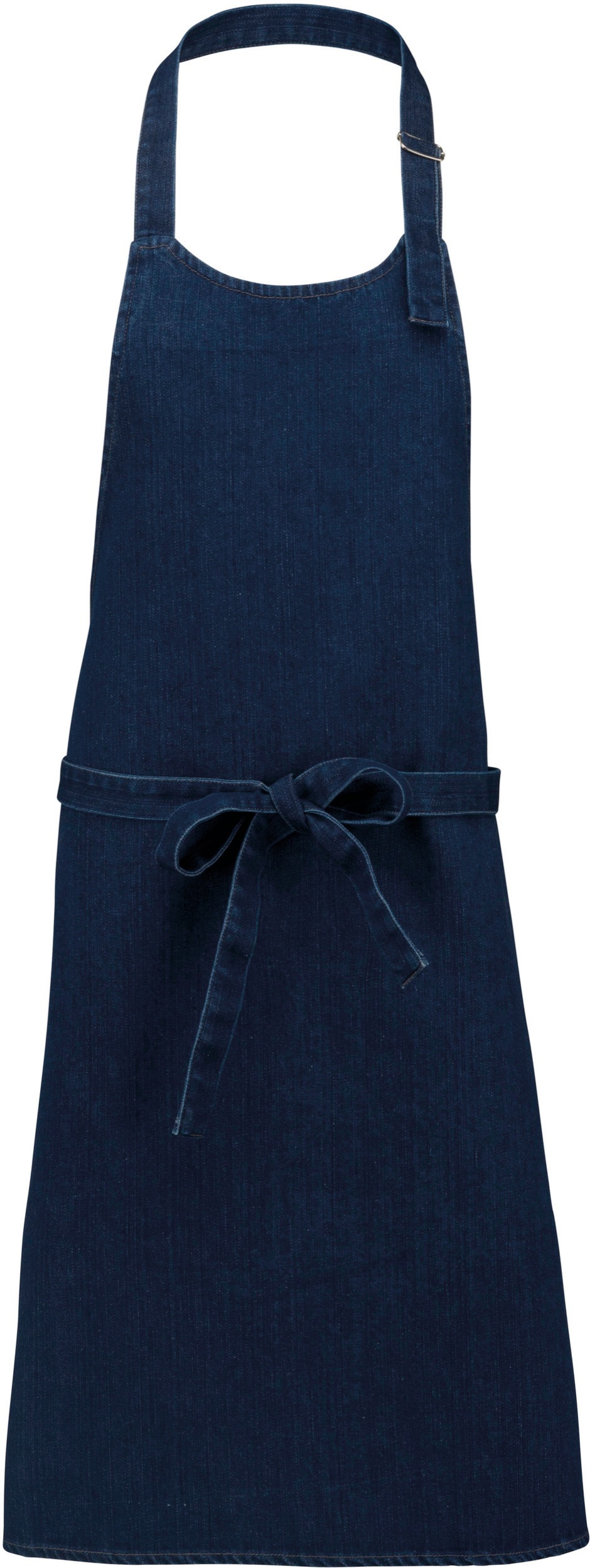 Katoenen schort zonder zak Kleuren denim