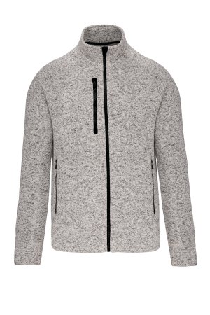 Full zip heather jacket K9106 Kleur LIGHT GREY MELANGE