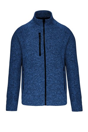 Full zip heather jacket K9106 Kleur LIGHT ROYAL BLUE MELANGE