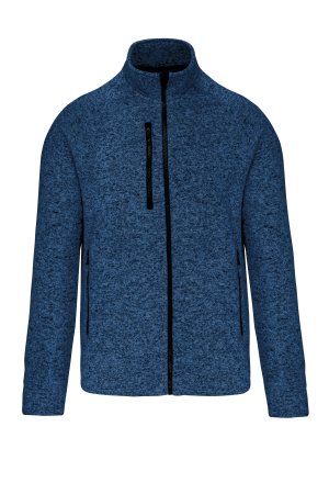 Full zip heather jacket K9106 Kleur NAVY MELANGE