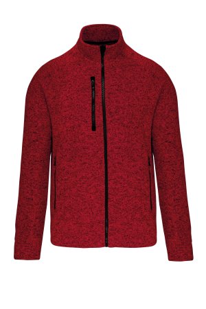 Full zip heather jacket K9106 Kleur RED MELANGE