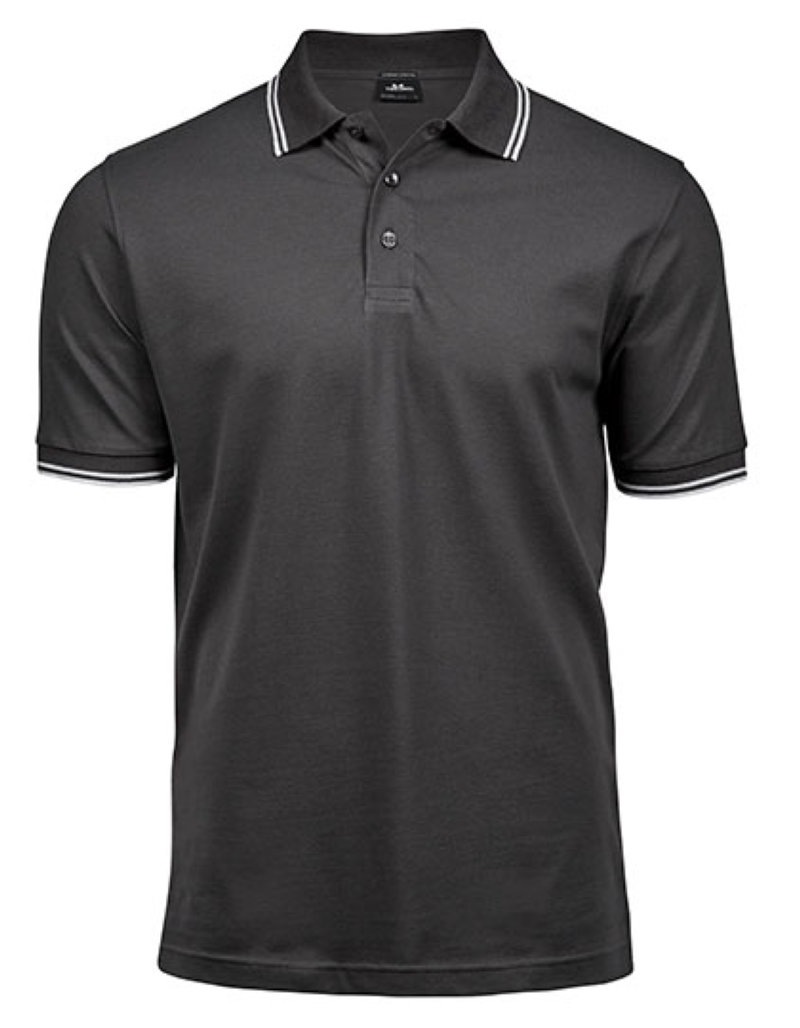 Men?s Luxury Stripe Stretch Polo Kleur_Afbeeldingen DARK GREY (SOLID)