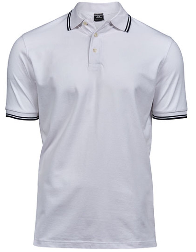 Men?s Luxury Stripe Stretch Polo Kleur_Afbeeldingen White