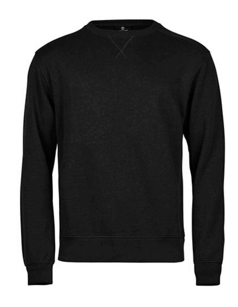Ribbed Interlock Crew Neck sweater ronde hals french terry 365  gr Kleur_Afbeeldingen Black