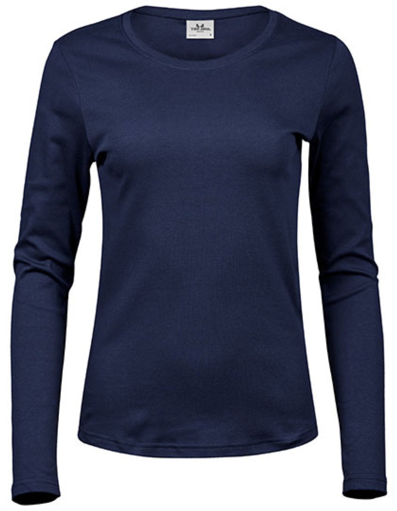 Women?s Long Sleeve Interlock Tee Kleur_Afbeeldingen Navy