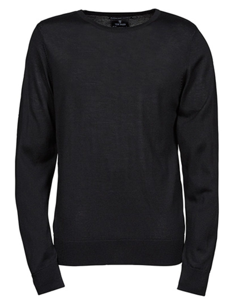 Men's Crew Neck Pullover merino wol Kleur_Afbeeldingen Black
