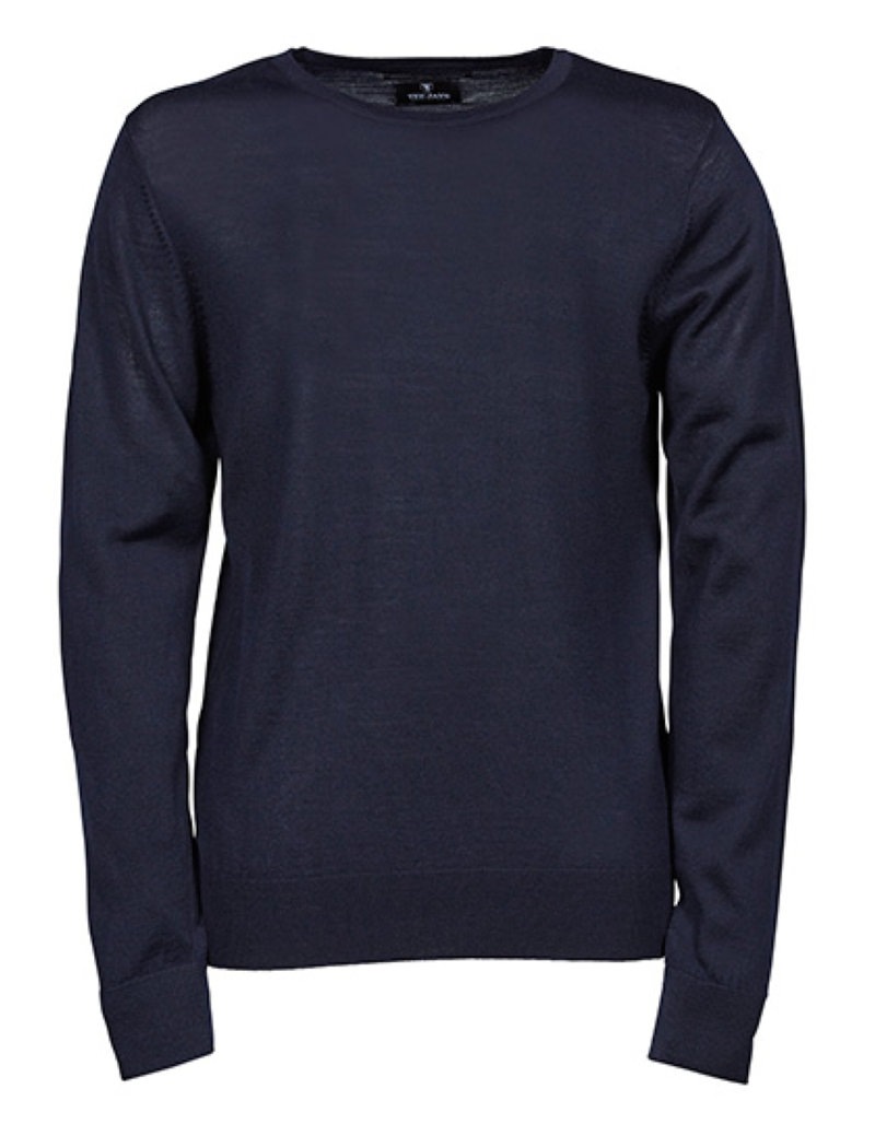 Men's Crew Neck Pullover merino wol Kleur_Afbeeldingen Navy