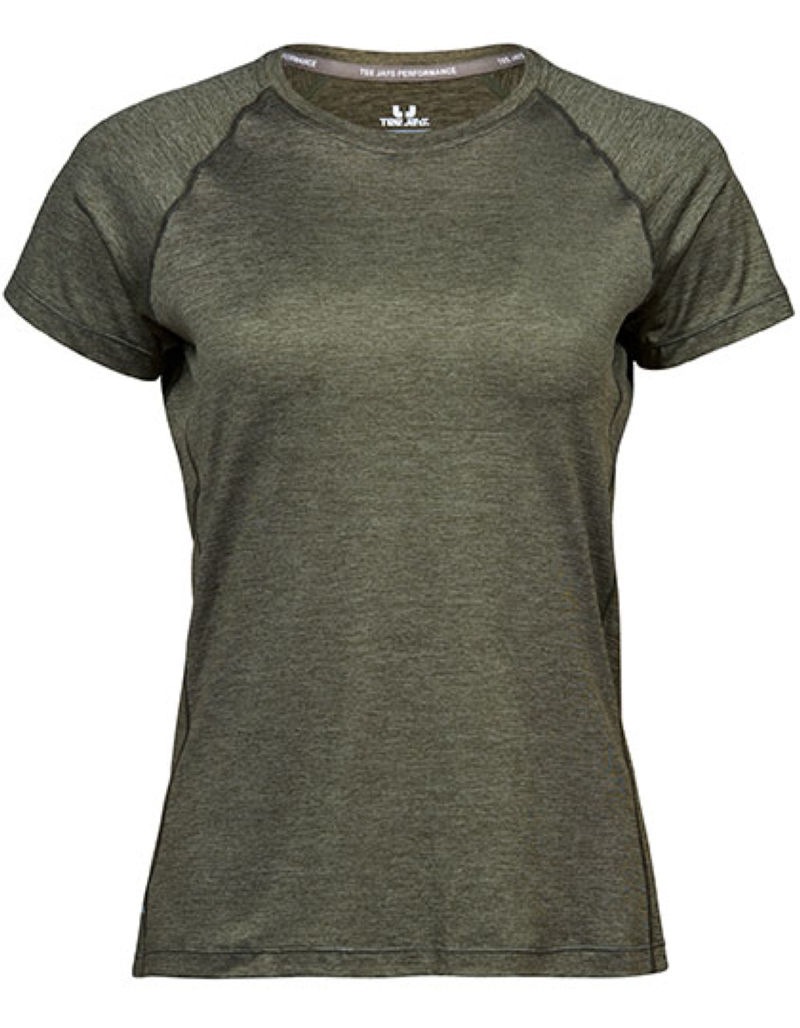 Women?s CoolDry Tee Kleur_Afbeeldingen OLIVE MELANGE