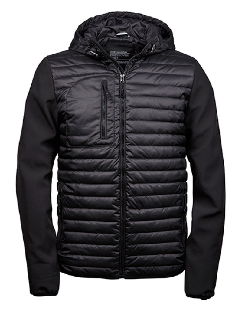 Men's Hooded Crossover Jacket waterafstotend - slimfit Kleur_Afbeeldingen Black