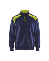 Sweatshirt Bi-Colour met halve rits