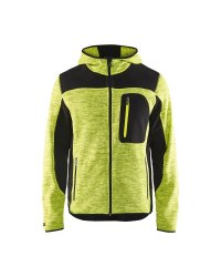 Gebreid vest met softshell blaklader