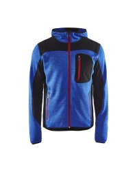 Gebreid vest met softshell blaklader