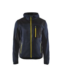 Gebreid vest met softshell blaklader