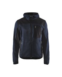 Gebreid vest met softshell blaklader