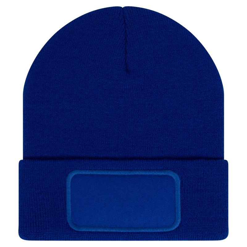 Acrylic patch beanie black one size
