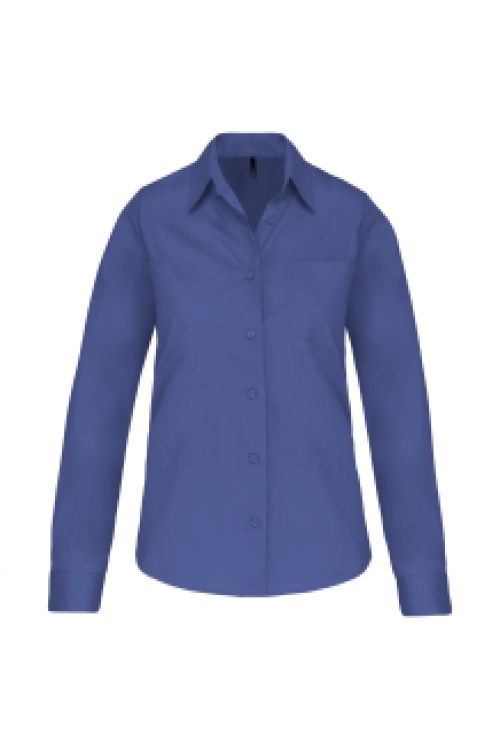 Ladies' long-sleeved cotton poplin shirt K542