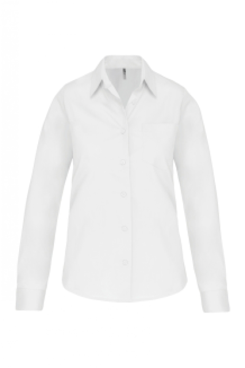 Ladies' long-sleeved cotton poplin shirt K542