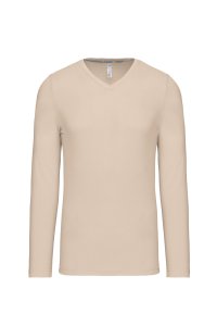 Long-sleeved V-neck T-shirt K358