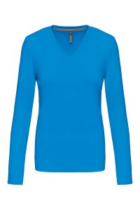 Long-sleeved V-neck T-shirt K382