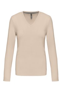 Long-sleeved V-neck T-shirt K382