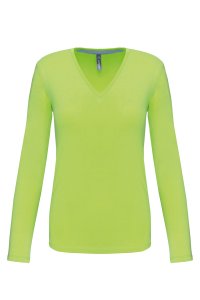 Long-sleeved V-neck T-shirt K382