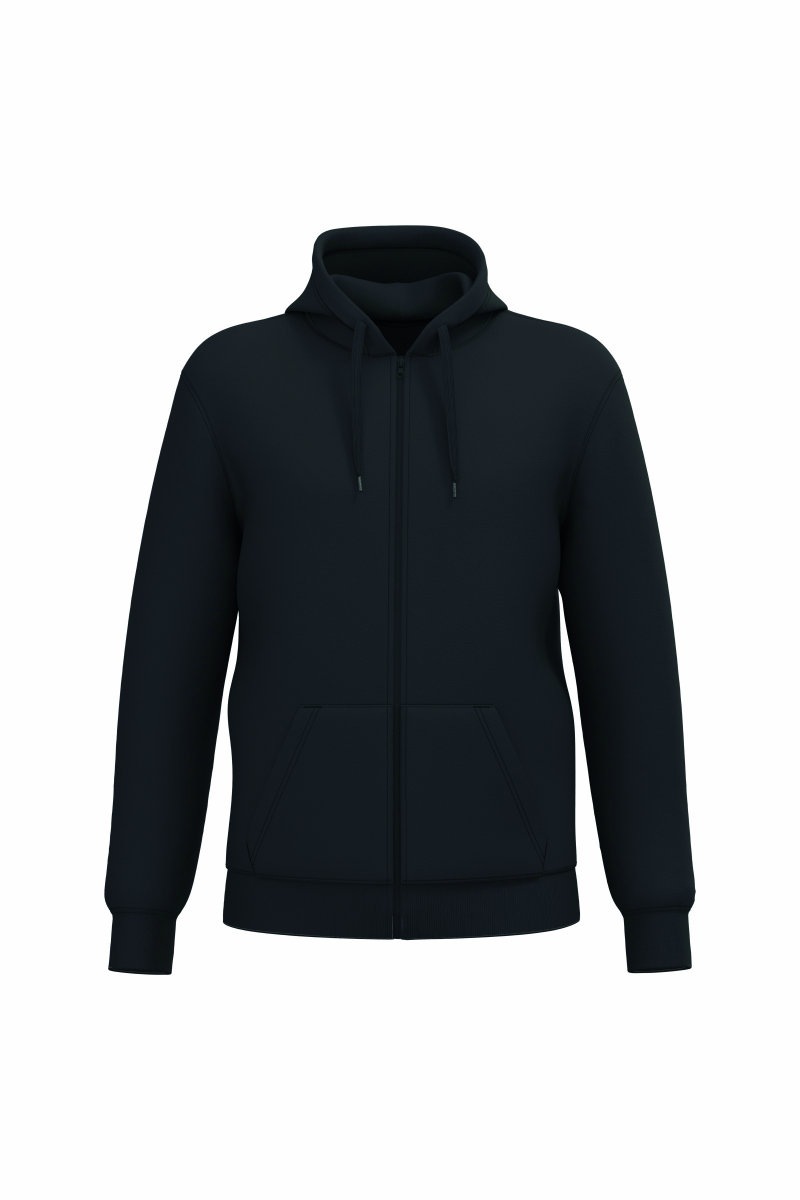 Gerecyclede uniseks sweater met rits en capuchon