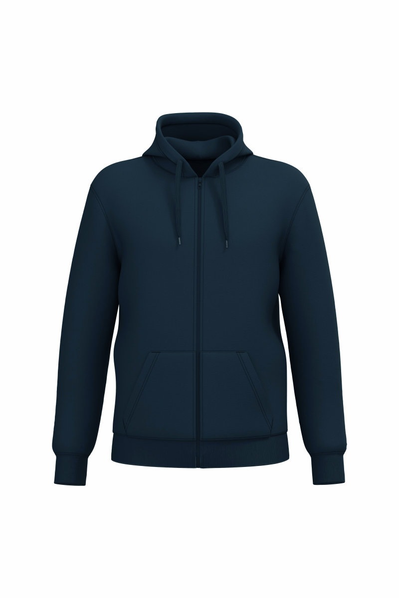 Gerecyclede uniseks sweater met rits en capuchon