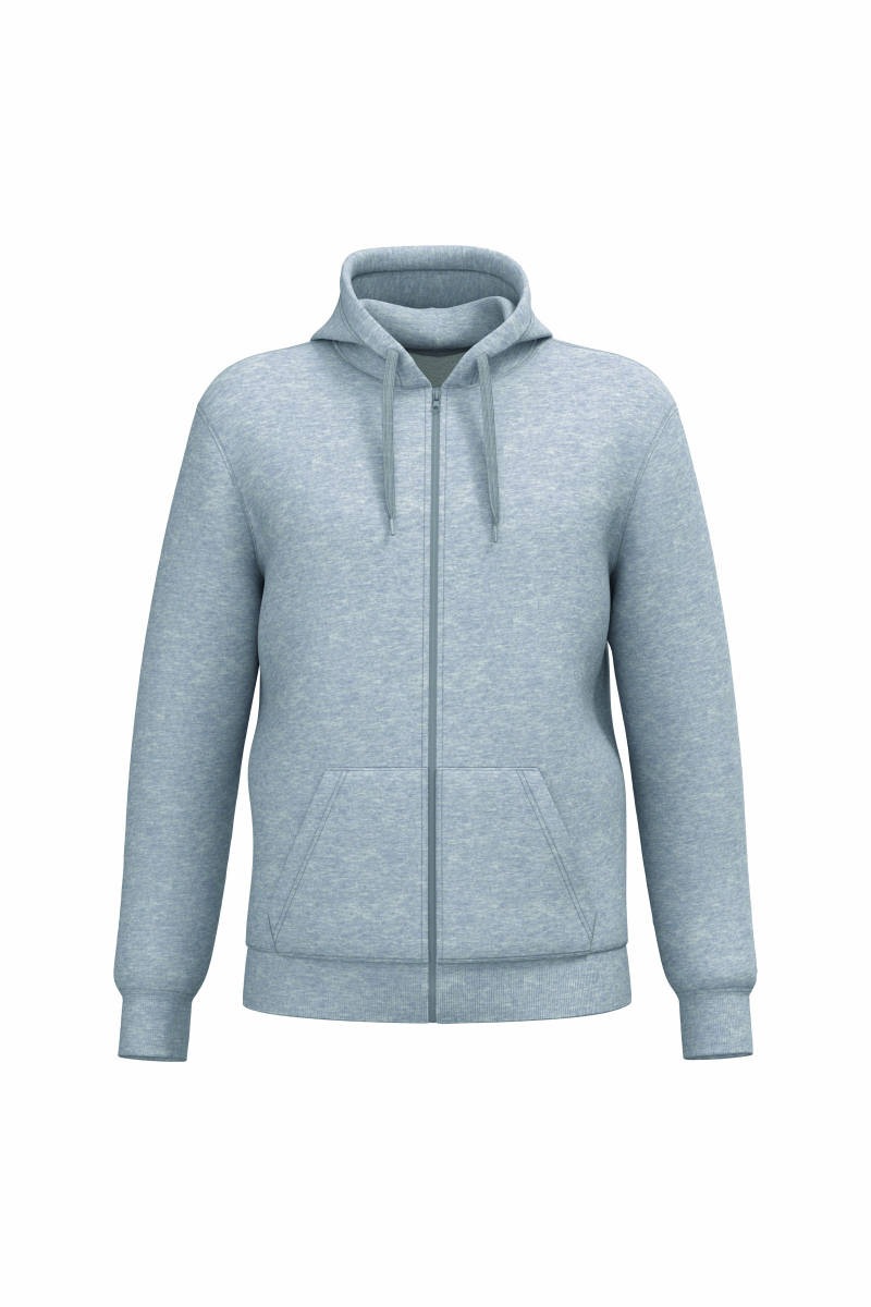 Gerecyclede uniseks sweater met rits en capuchon