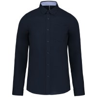 Long-sleeved washed cotton poplin shirt K517