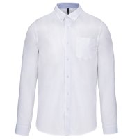 Long-sleeved washed cotton poplin shirt K517