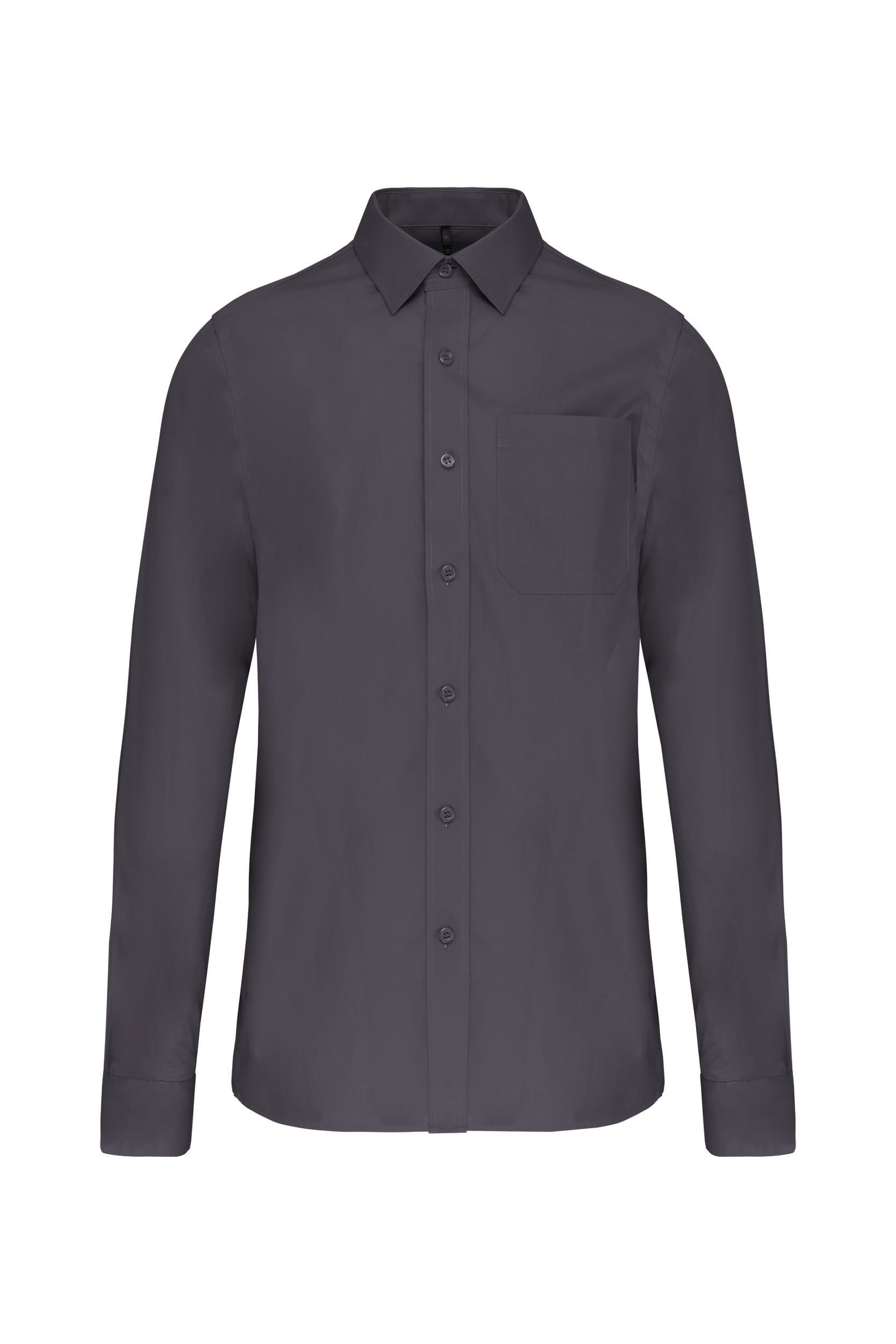 Heren poplin overhemd lange mouwen