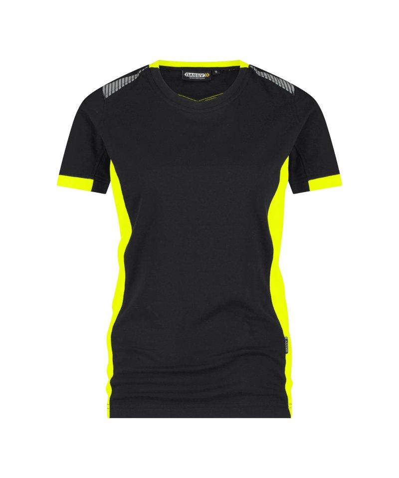 T-SHIRT DASSY LOGYX TAMPICO - ZWART/GEEL WOMEN