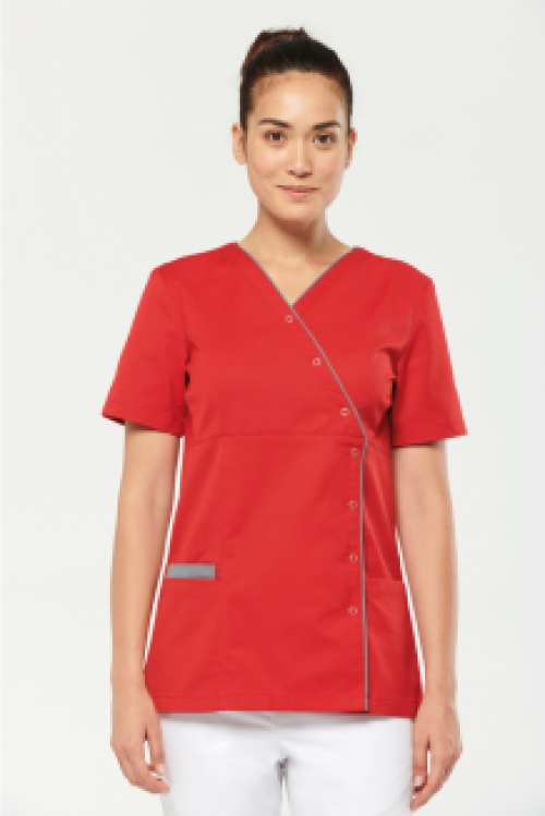 Ladies’ polycotton smock with press studs